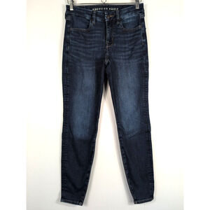 American Eagle Womens 6 Hi Rise Jegging Jeans Blue Dark Wash Stretch Next Level